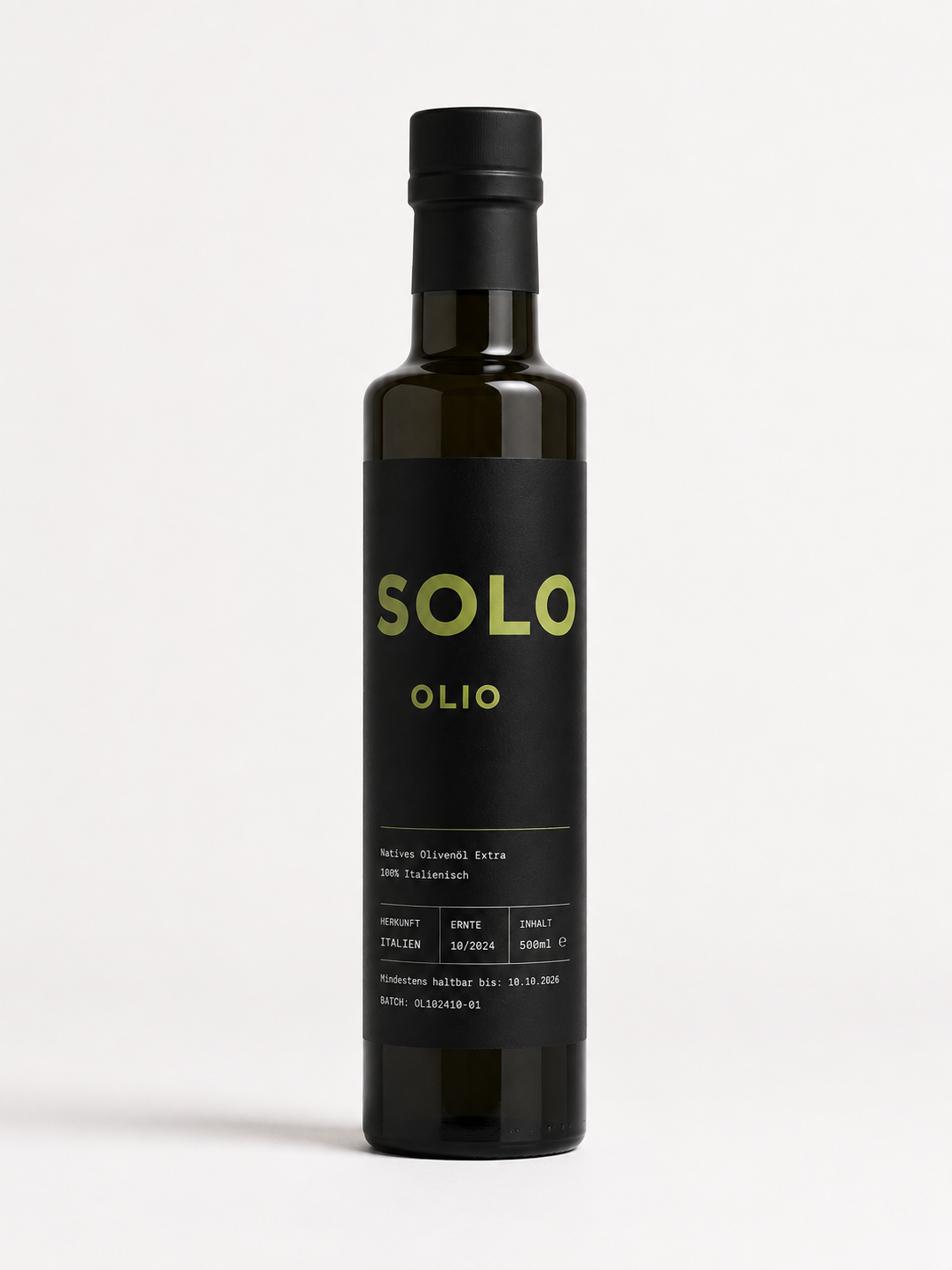 SOLO Olio – natives Olivenöl extra, 500 ml, schwarzes Etikett